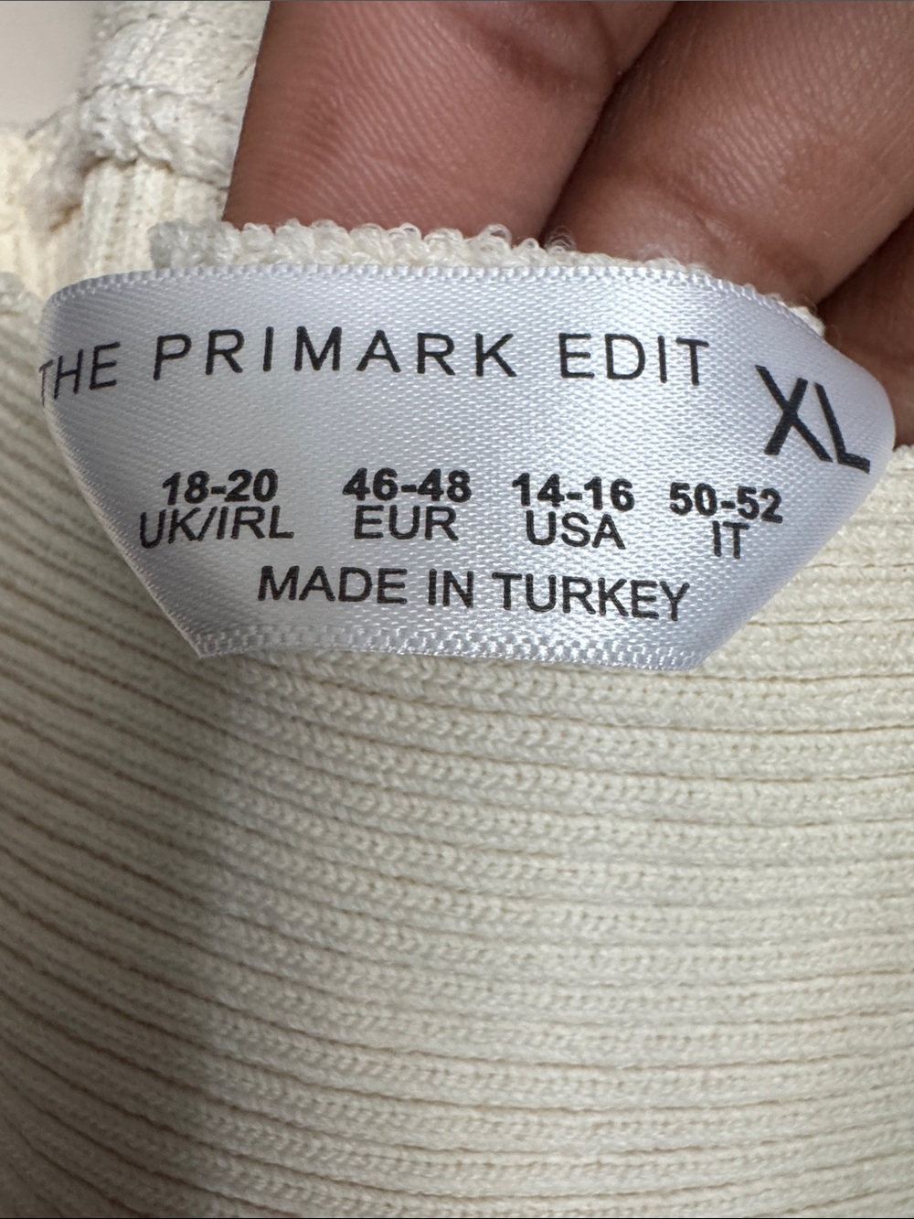 Primark Ivory Ribbed V-Neck Tank Top - Picture 5 of 5